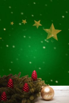 advent time or Christmas card with festive background and copyspace