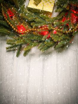 Christmas decoration on wood