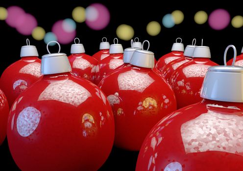 Picture of a group of red Christmas balls