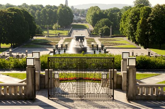 Overview on Frogner Park in Oslo Norway