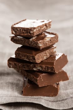 stack of chocolate on napkin