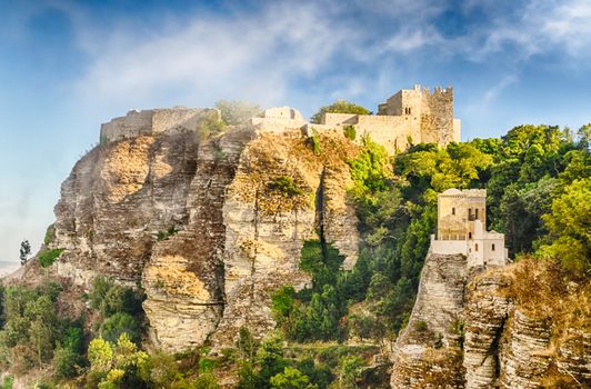 View over Medieval Castle of Venus in Erice, Sicily, summer 2014