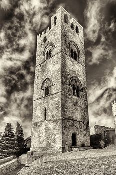 Bell Tower at the Cathedral of Erice, Sicily, Italy