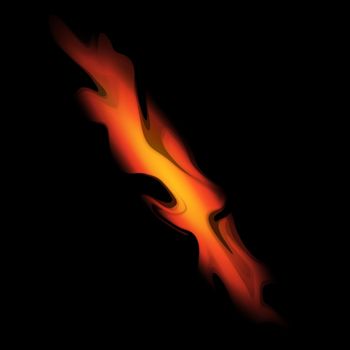 Illustration of fire flame on black background