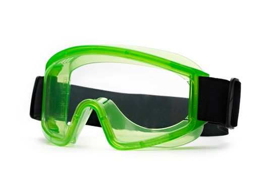 Green safety eye shields with strap