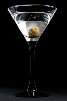 Martini cocktail with olive