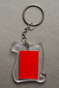 Metal key ring with plastic label