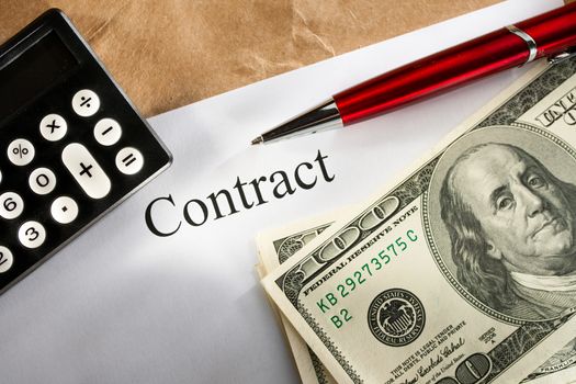 Contract conception with money and calculator