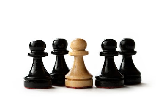 White and black chess figures