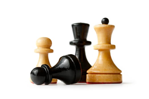 White and black chess figures