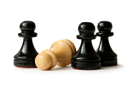 White and black chess figures