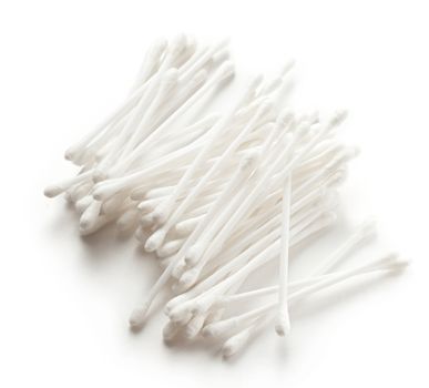 White cotton swabs on white