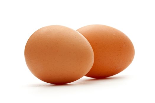 Eggs on the white background