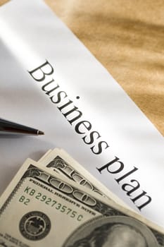Business plan conception with money