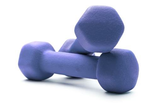 Dumbbells on white background