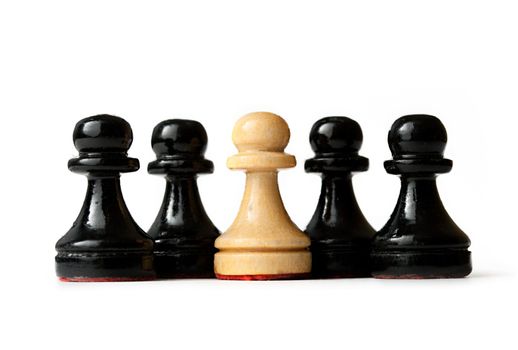 White and black chess figures