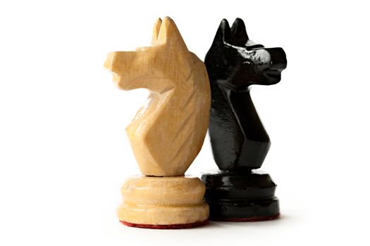 White and black chess figures