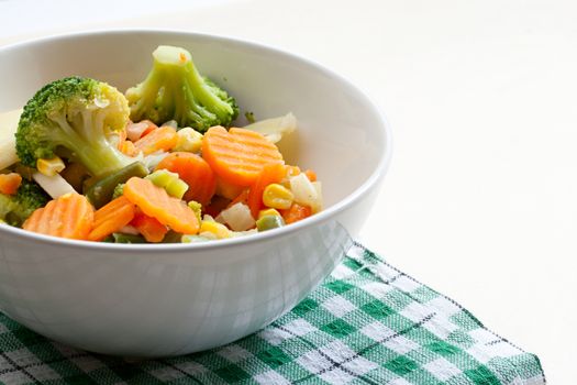 Fried vegetables on the plate