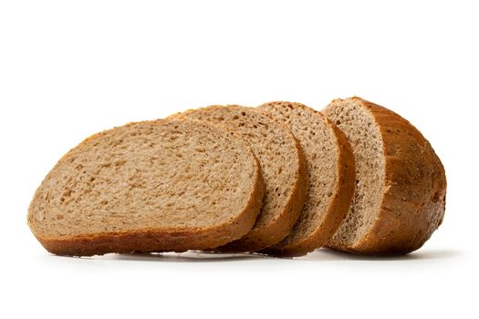 Slices of bread on white