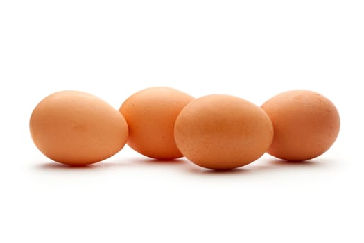 Eggs on the white background