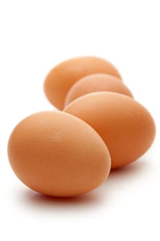 Eggs on the white background