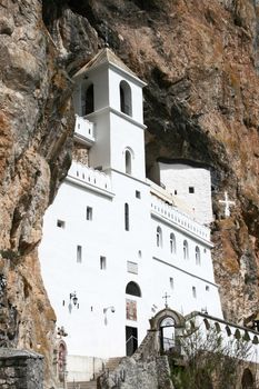 Monastery Ostrog in the heart of Montenegro
