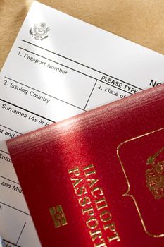 Application form with passport