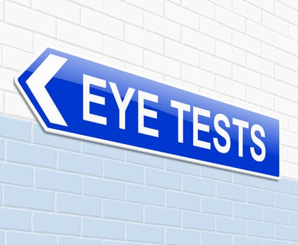 Illustration depicting a sign with an eye test concept.