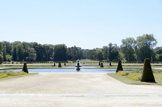 External views of the beautiful park and the castle of Fontainebleau