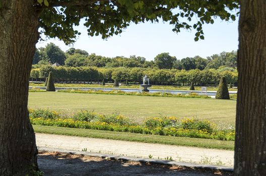 External views of the beautiful park and the castle of Fontainebleau