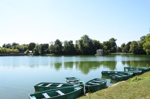 External views of the beautiful park and the castle of Fontainebleau