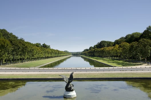 External views of the beautiful park and the castle of Fontainebleau