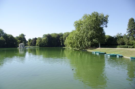 External views of the beautiful park and the castle of Fontainebleau