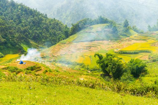 Beautiful View of mountains contain lot of terraced fields