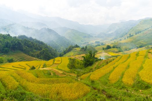 Beautiful View of mountains contain lot of terraced fields