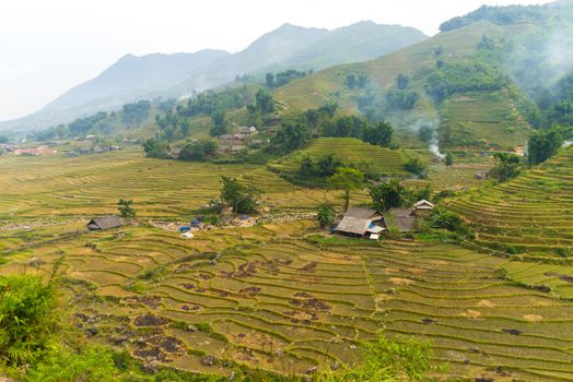 Beautiful View of mountains contain lot of terraced fields