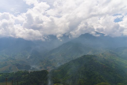 Beautiful View of mountains contain lot of terraced fields