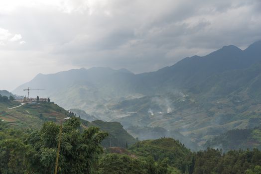 Beautiful View of mountains contain lot of terraced fields