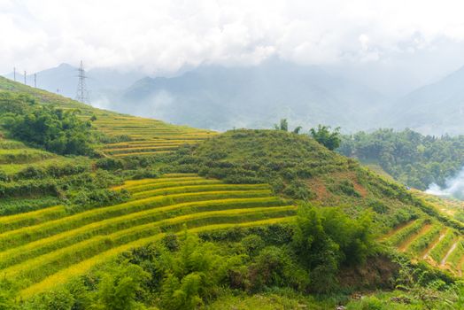 Beautiful View of mountains contain lot of terraced fields