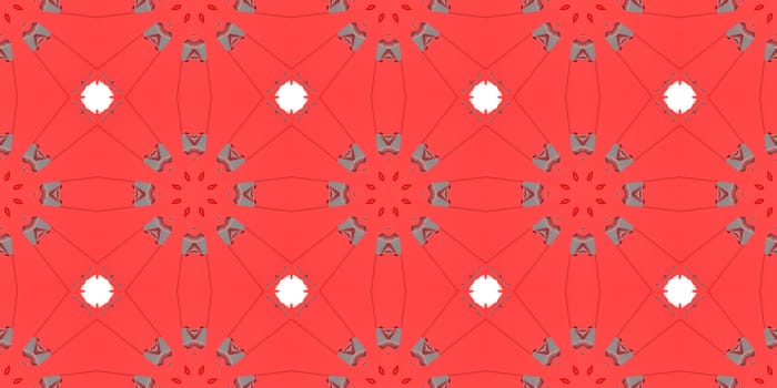 red Ethnic pattern. Abstract kaleidoscope fabric design.