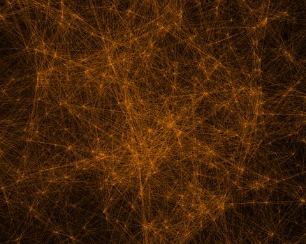 Abstract digital background with yellow cybernetic particles