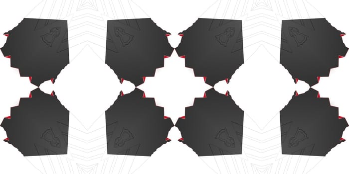Black Ethnic pattern. Abstract kaleidoscope fabric design.