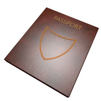 Passport isolated over white background, 3d render