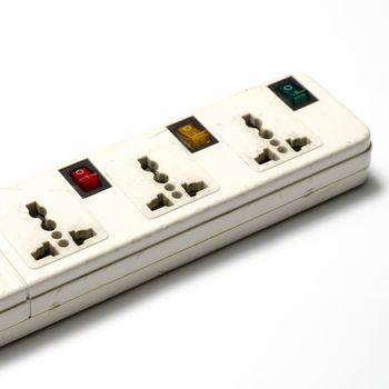 electric multiple socket outlet on a white background