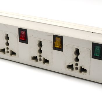 electric multiple socket outlet on a white background