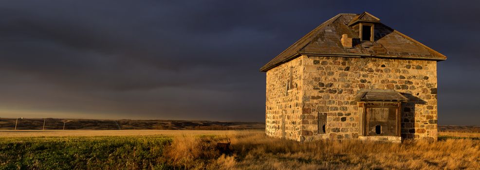 Old Abandoned Stone House in Saskatchewan Canada