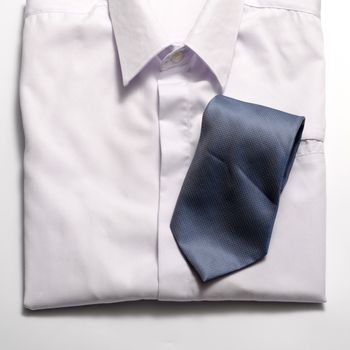 cloth white shirt with blue neck tie