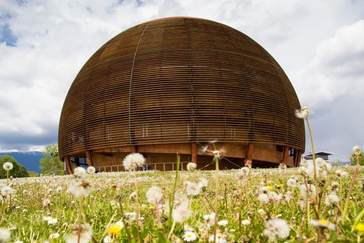  CERN, The European Organization for Nuclear Research, museum building in Geneva, Switzerland. 