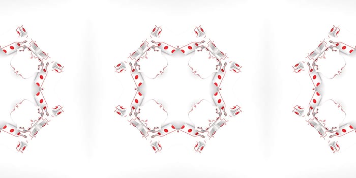 White Ethnic pattern. Abstract kaleidoscope fabric design.