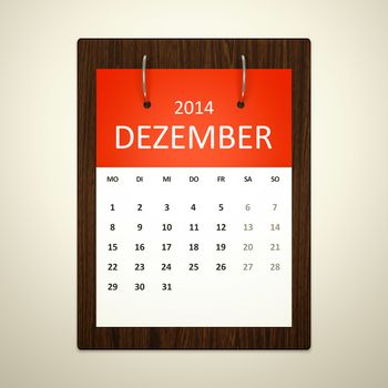 An image of a german calendar for event planning december 2014